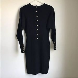 Vintage Outlander Wool Dress Military Gold Buttons